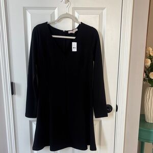 LOFT Classic Black Long Sleeve Dress